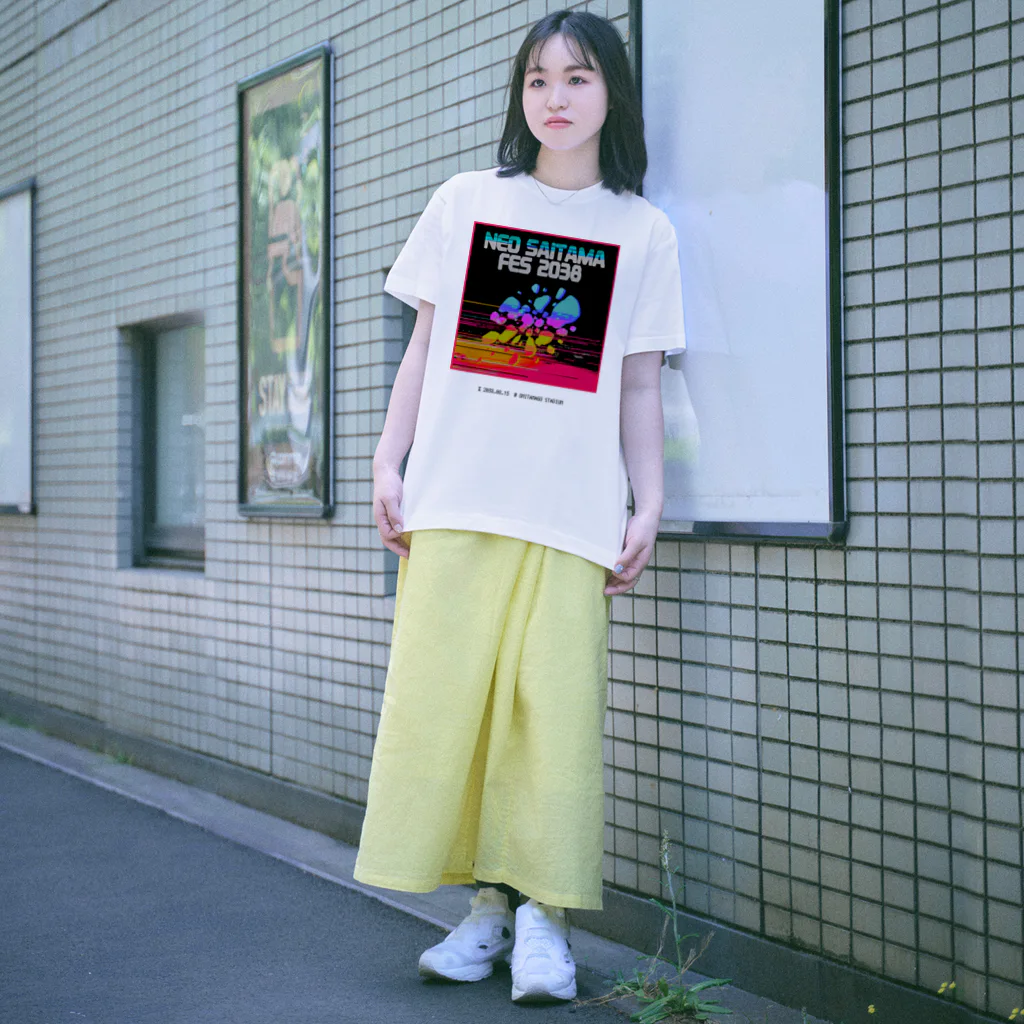 ニンジャスレイヤー公式/ダイハードテイルズの【両面な】NEO SAITAMA FES 2038 Regular Fit T-Shirt