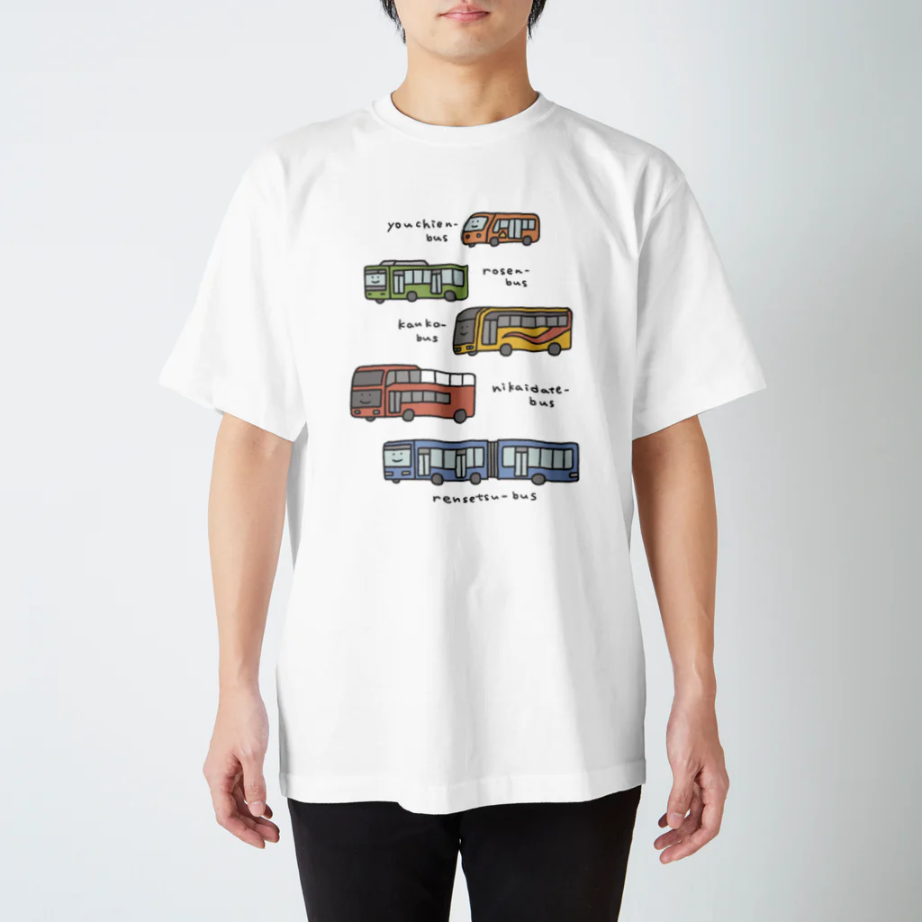 ぼんやり商会 SUZURI店の人の良さそうなバスたち Regular Fit T-Shirt