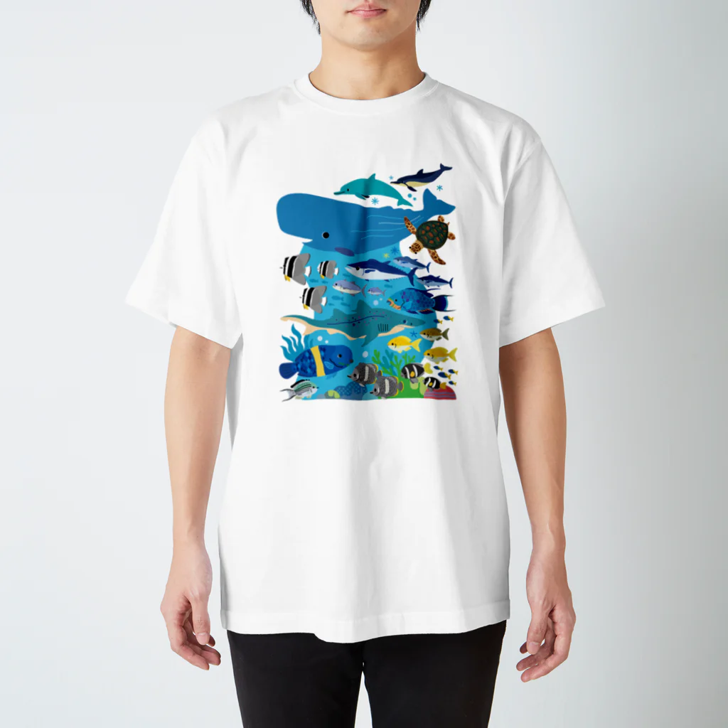 小野寺Tシャツ 小笠原の海洋生物A / みなとまち層 ( mina_to_machi )の