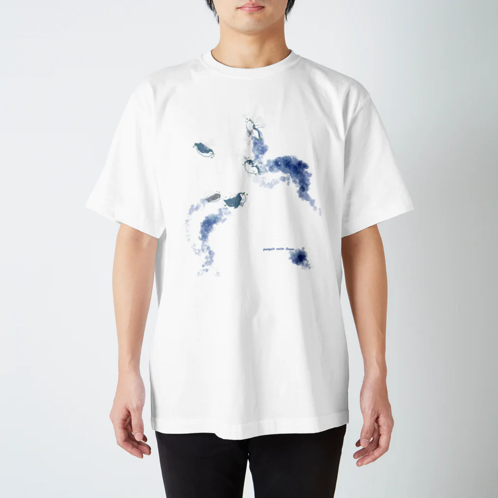 rina_suzuriのペンギン　blue water color Tシャツ Regular Fit T-Shirt