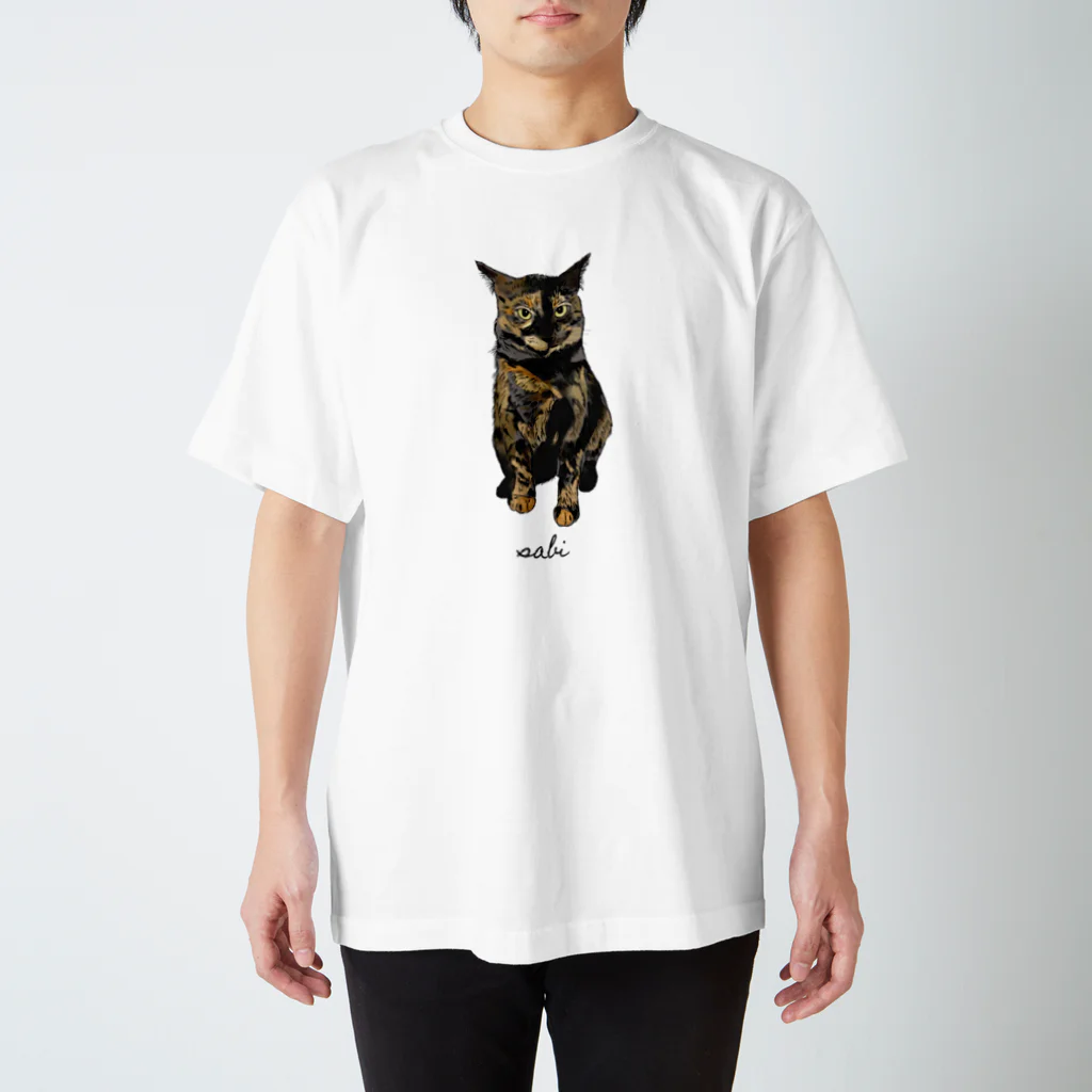 小鳥と映画館のサビ猫ちゃん Regular Fit T-Shirt