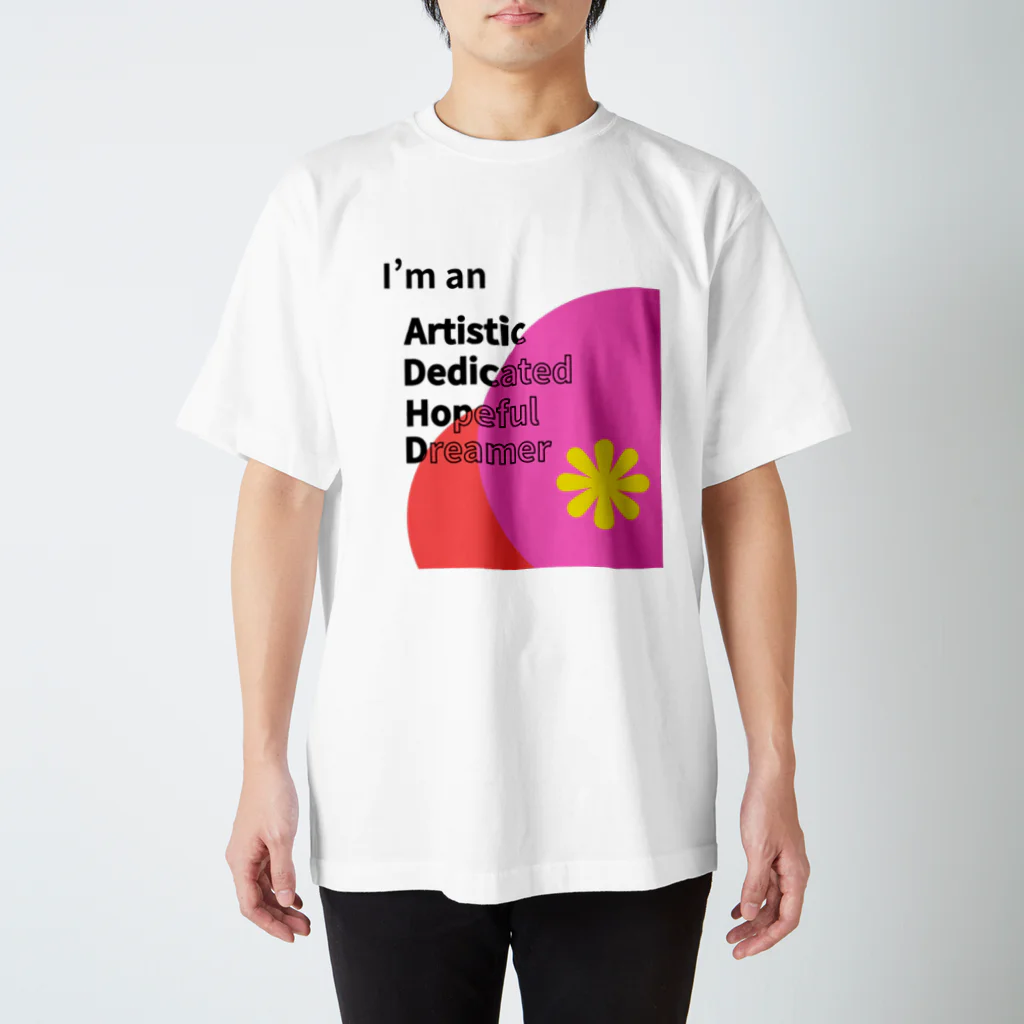 発達でこぼこショップのADHD「Artistic Dedicated Hopeful Dreamer」 - あなたの個性を大切にするアイテム Regular Fit T-Shirt