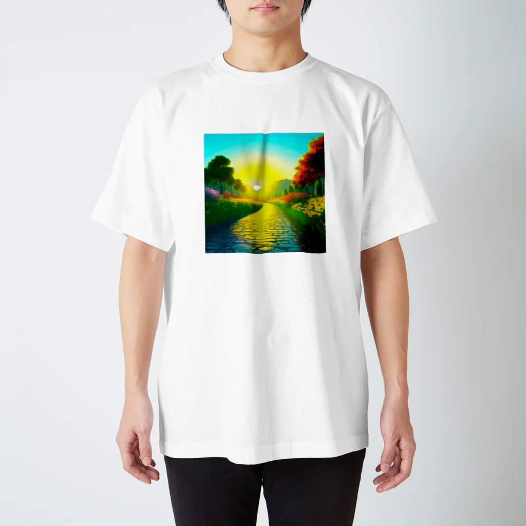 million-mindの雨に濡れた石畳 Regular Fit T-Shirt