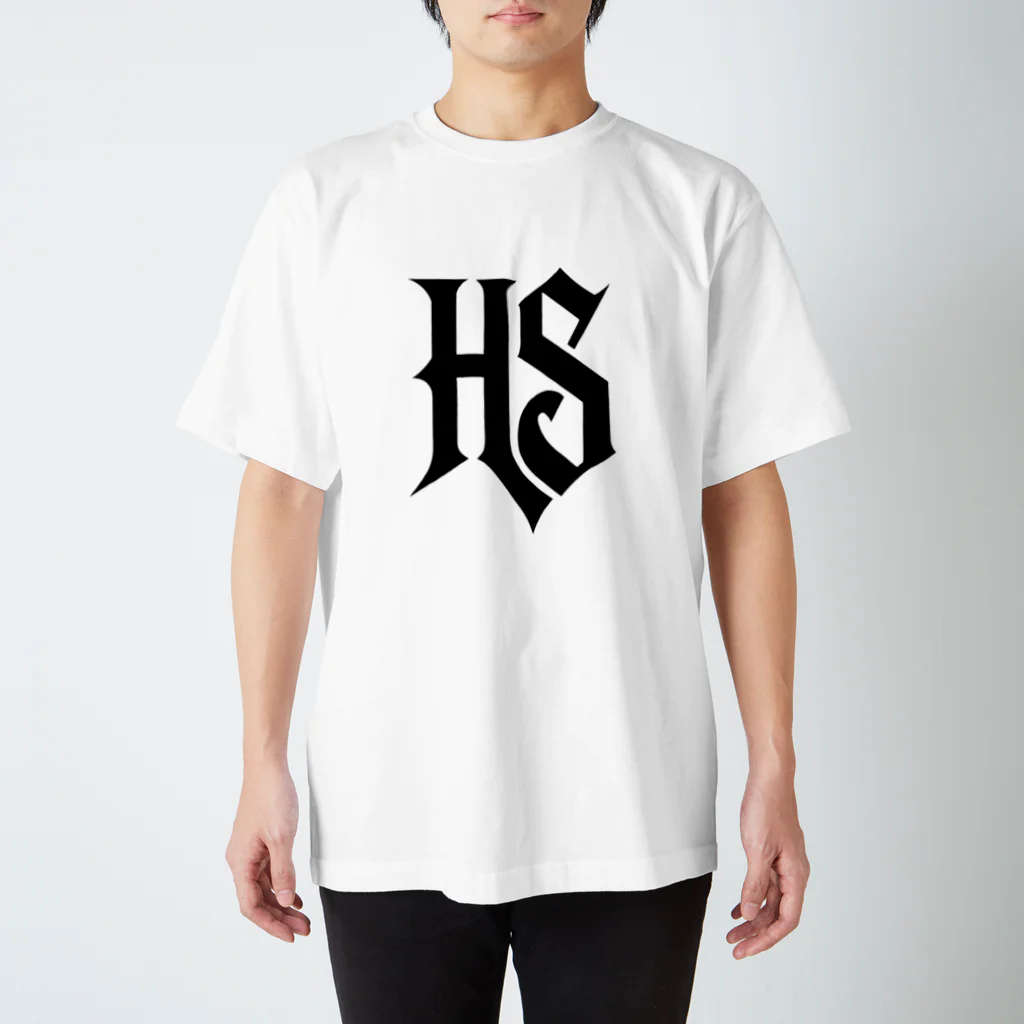 hou-shouのH.S ゴシックブラックロゴTシャツ Regular Fit T-Shirt