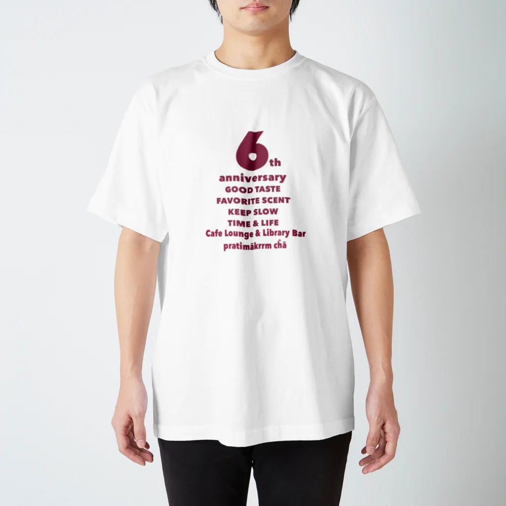 Cafe Lounge & Library pratimākrrm cĥā -ゆるやかな彫刻-の6周年記念Ｔ Regular Fit T-Shirt