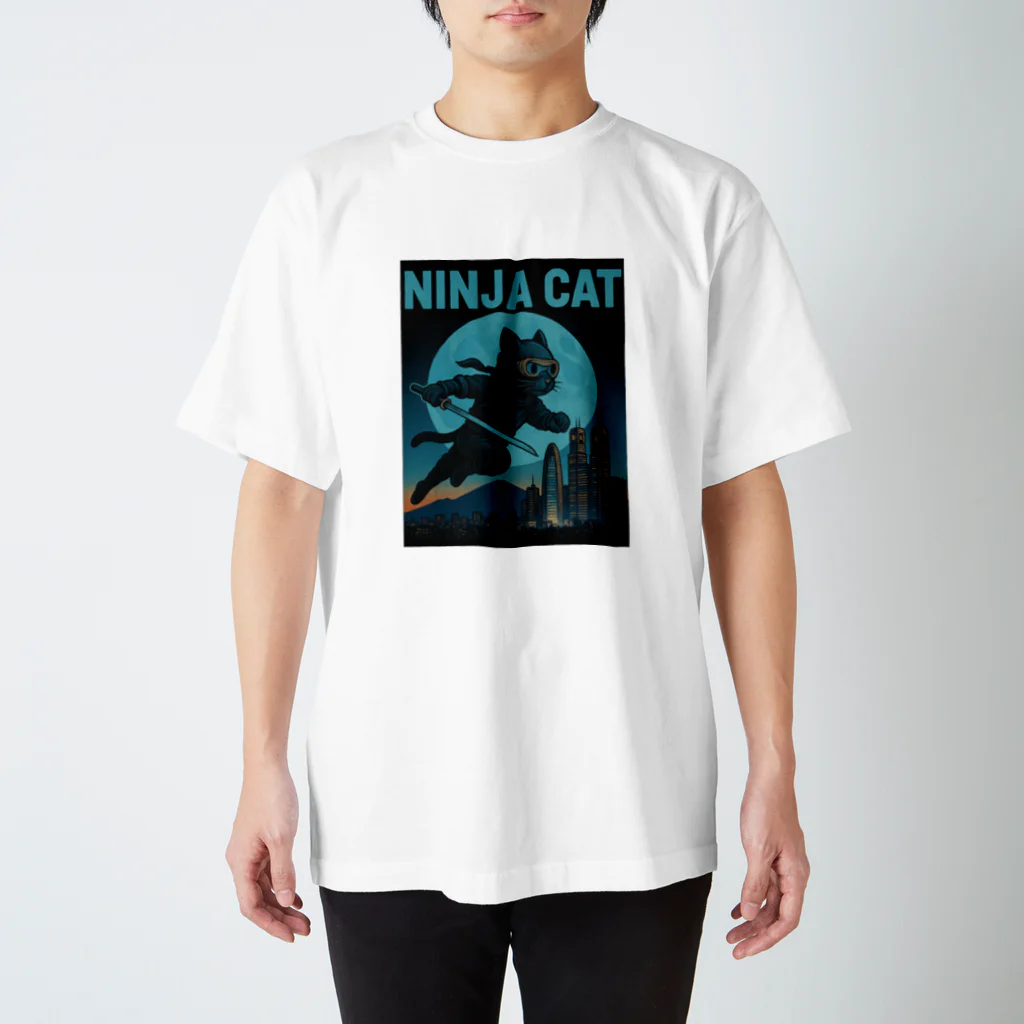 Atena-DesighnのNINJA CAT（1）忍者猫 Regular Fit T-Shirt