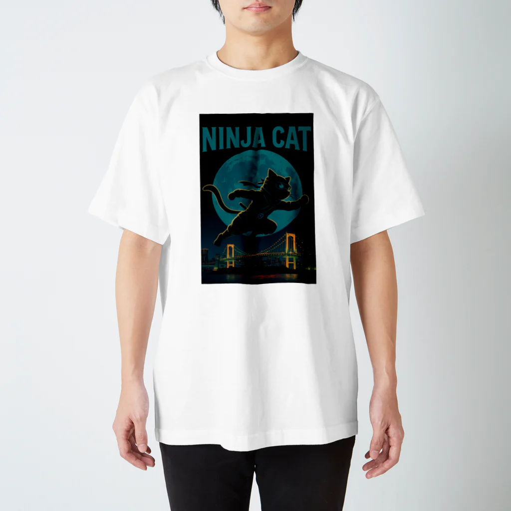 Atena-DesighnのNINJA CAT（2）忍者猫 Regular Fit T-Shirt