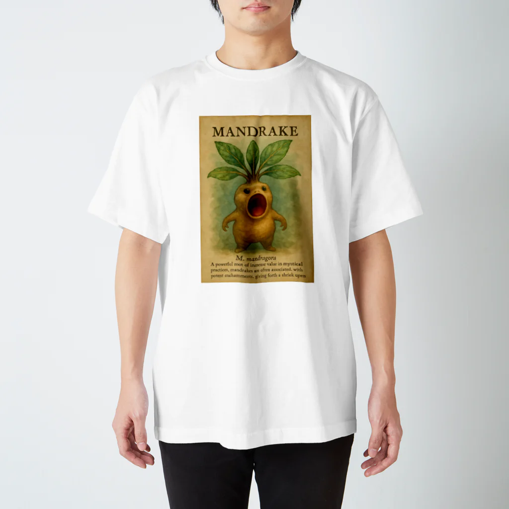 beastyの魔法植物図鑑「マンドレイク」イラスト Regular Fit T-Shirt