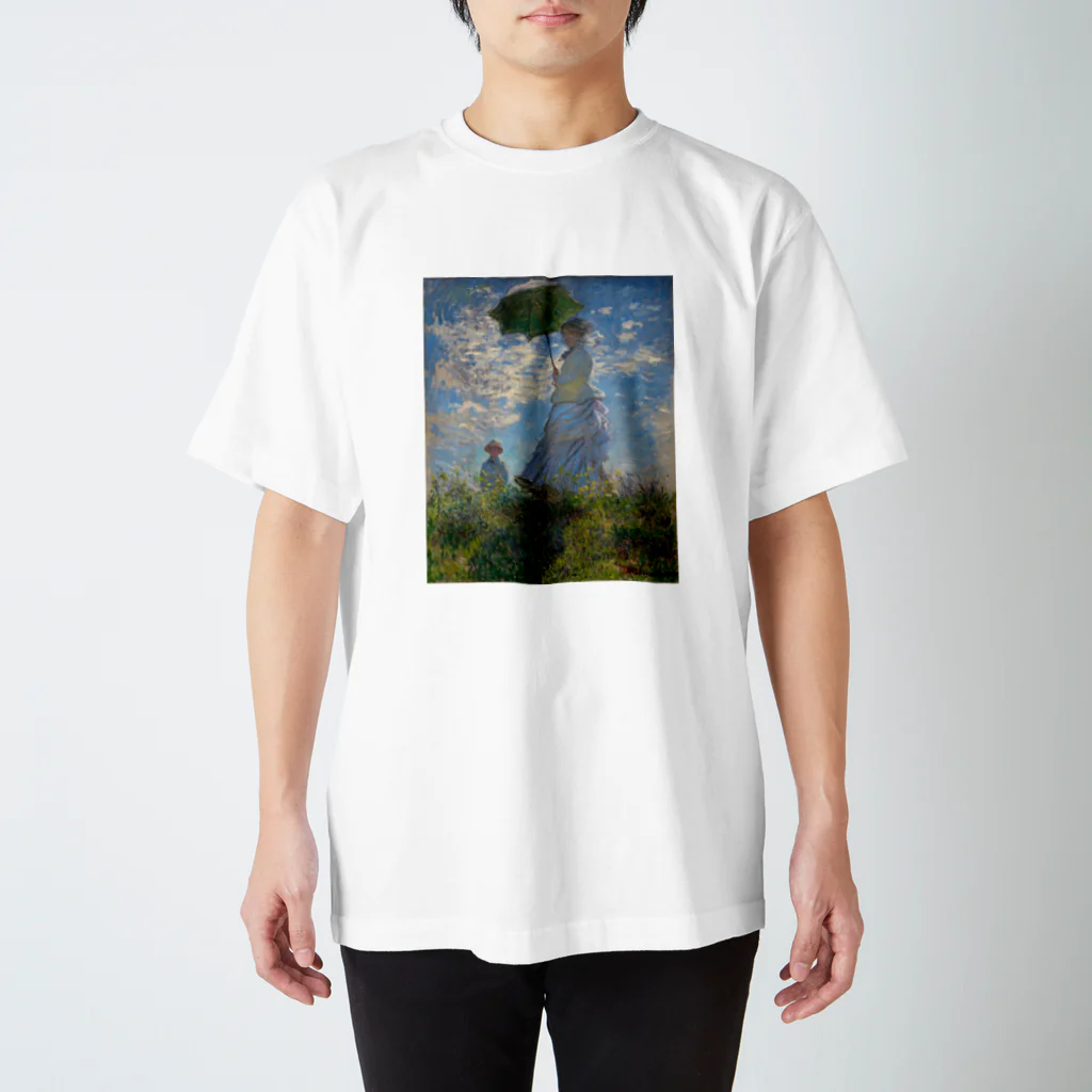 Art Baseのクロード・モネ / 1875 / The Promenade, Woman with a Parasol / Claude Monet Regular Fit T-Shirt