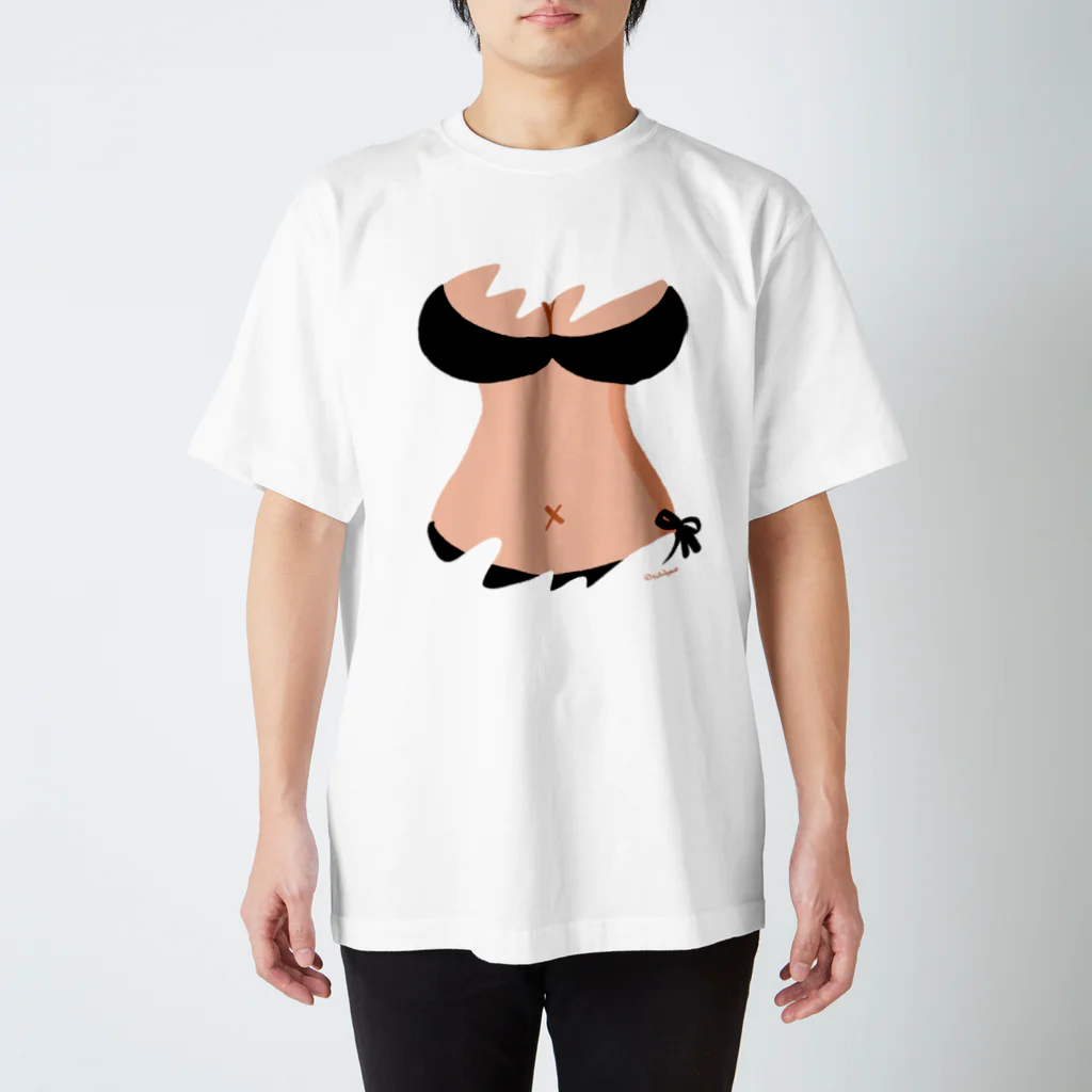 りおたのおっぱいTシャツ(BLACK) Regular Fit T-Shirt