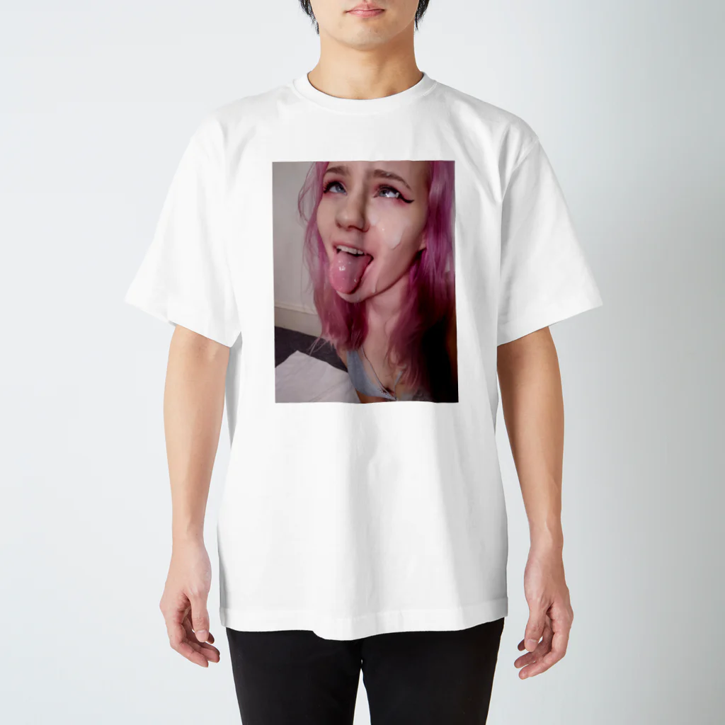 たなか　顔Tシャツ1 アヘ顔Tシャツ Regular Fit T-Shirt by LuCa ∞ SUZURI