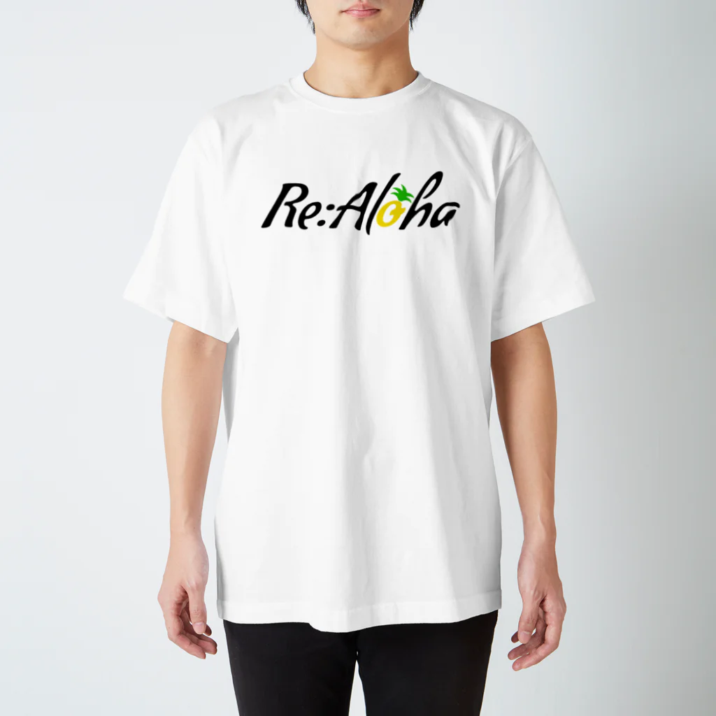 🌺Re:Aloha🌺のRe:Aloha(黒字ver) Regular Fit T-Shirt