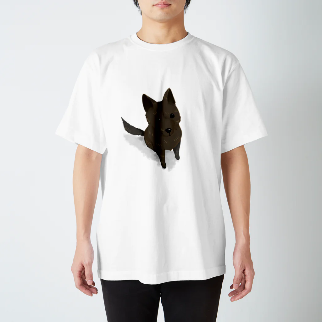 くろげちゃまじりの見上げる甲斐犬 Regular Fit T-Shirt