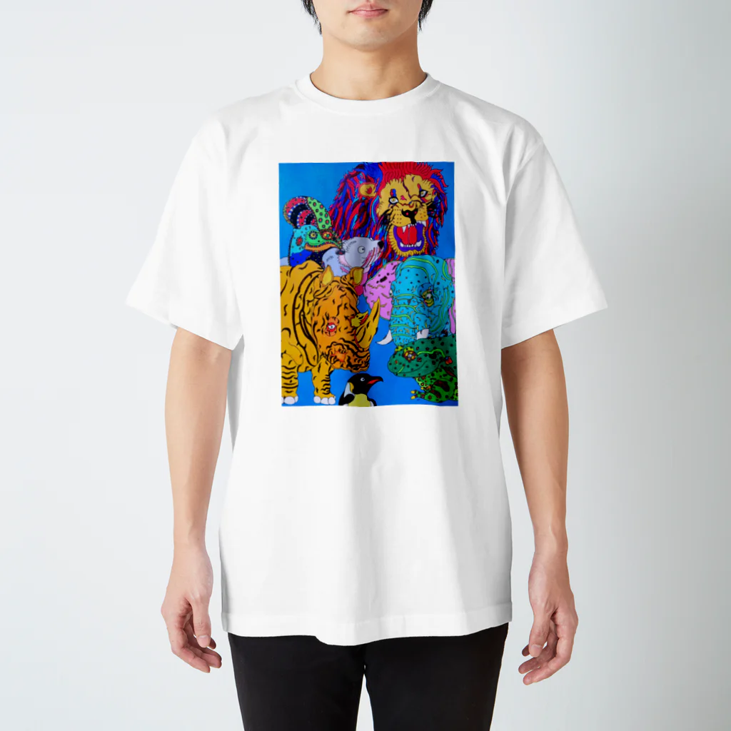 Otti OuriのRED→BLUE Regular Fit T-Shirt