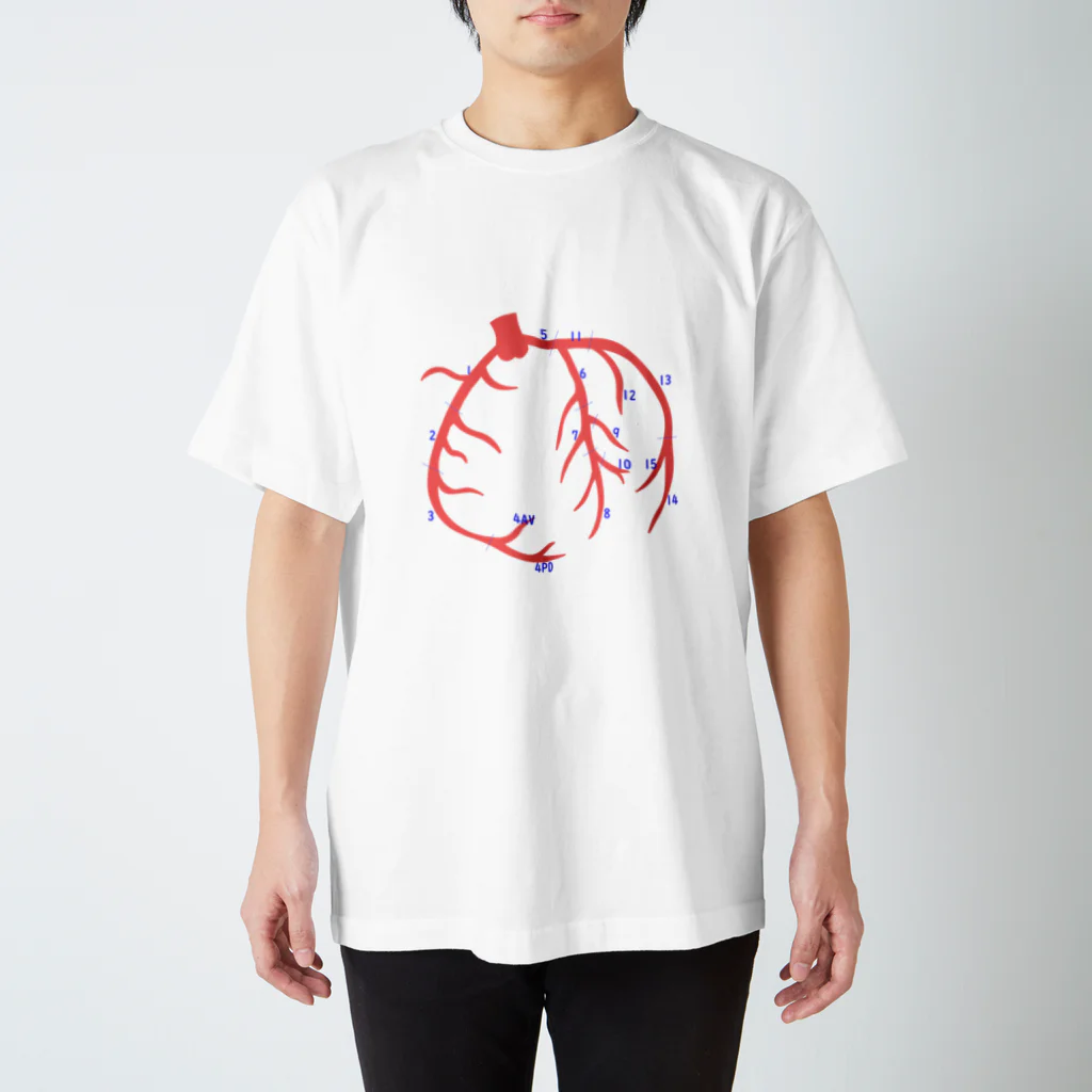 ゆんちるのとにかく冠動脈（番号のみ） Regular Fit T-Shirt