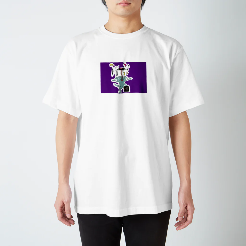 猫　ネコ　ねこの爆音ロック猫 Regular Fit T-Shirt