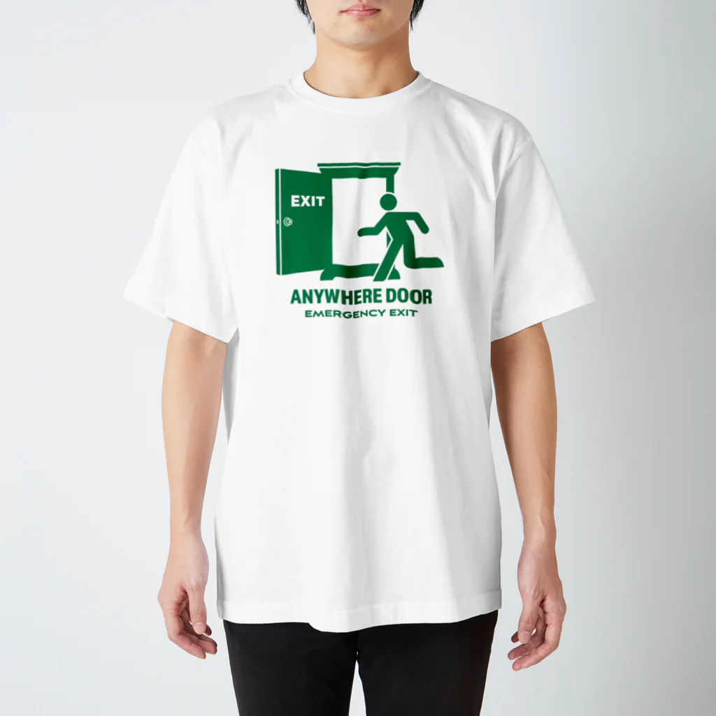 ANYWHERE DOOR【非常口パロディ】 Regular Fit T-Shirt by