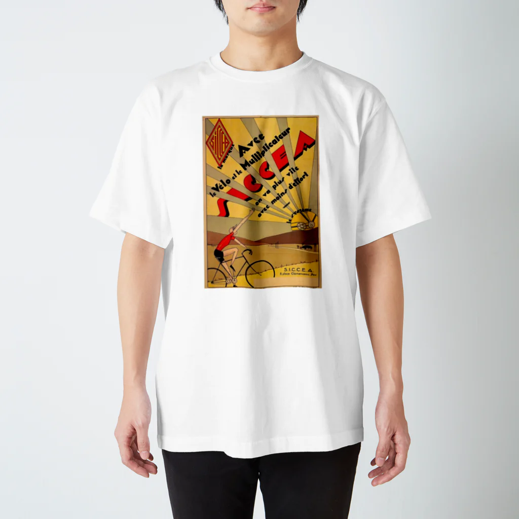 YS VINTAGE WORKSのフランス・ポー アールデコ　レトロ自転車 Regular Fit T-Shirt
