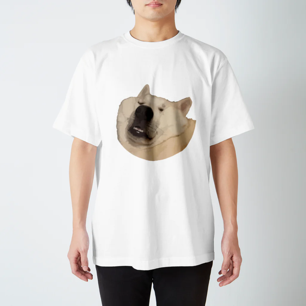 犬アートプリントシャツ US古着】柴犬 アートデザイン 半袖 デカプリント Tシャツ - メルカリ