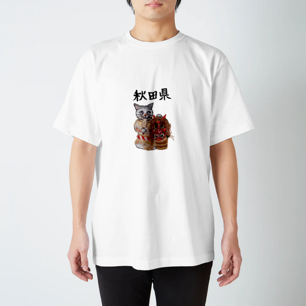 常吉　Tシャツ ご当地猫_秋田県 / にゃん吉ドーナツ ( NyankichiDonuts )の