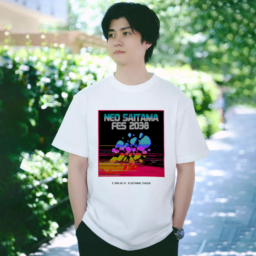ニンジャスレイヤー公式/ダイハードテイルズの【両面な】NEO SAITAMA FES 2038 Regular Fit T-Shirt