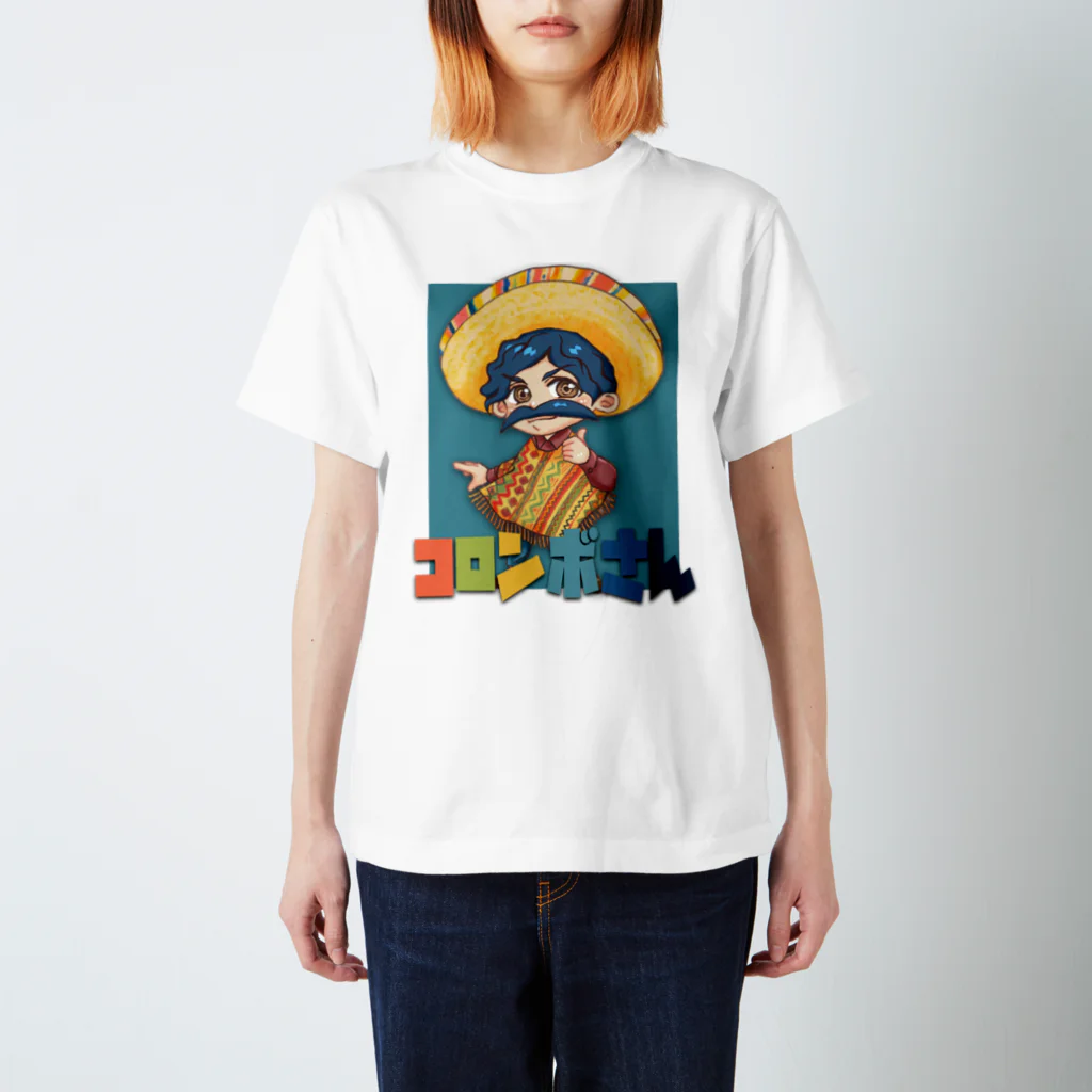はじめしゃちょー×ポコロンダンジョンズコラボTシャツ コロンボさんシンプルTシャツ(藍色) / コロンボさんショップ
