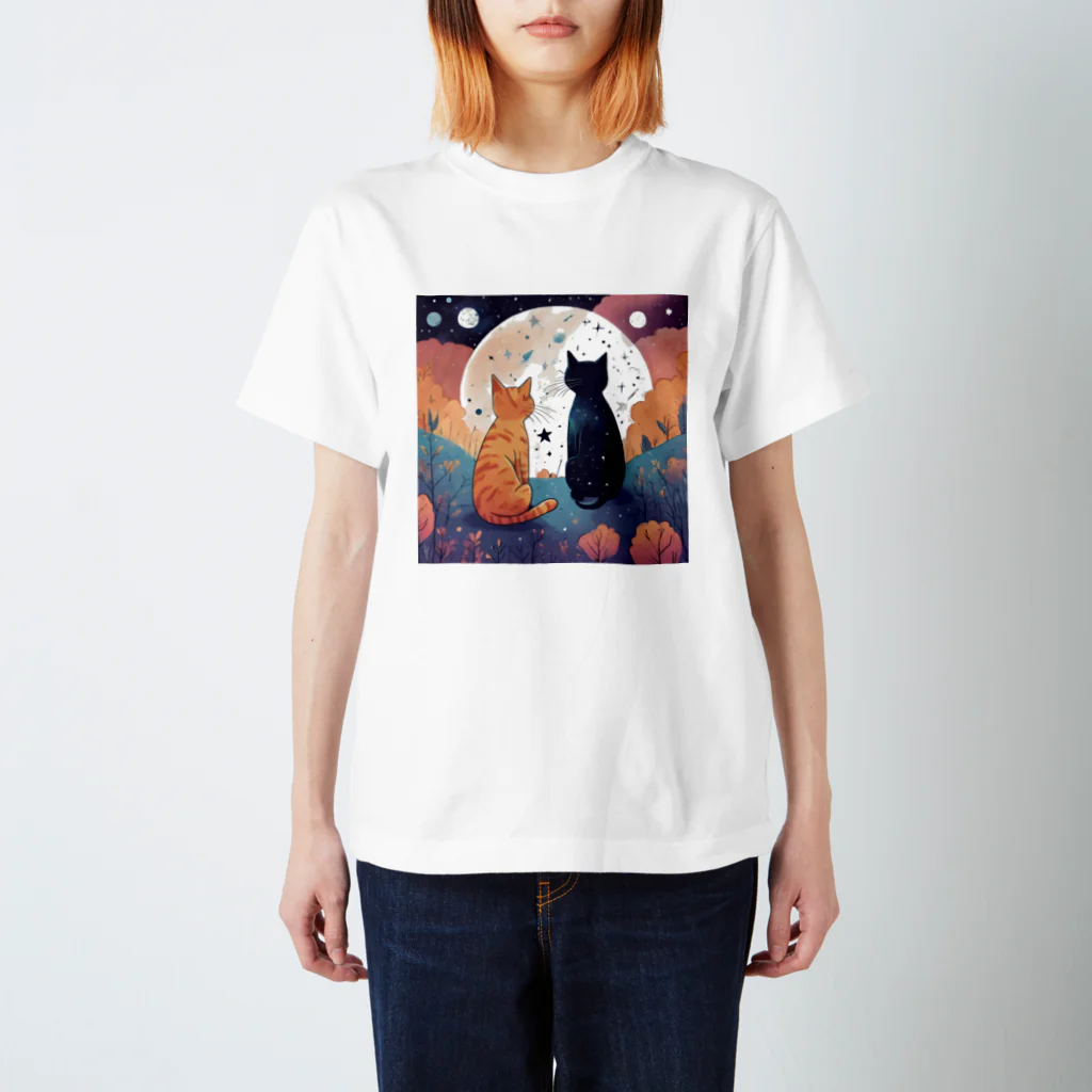 にゃんこワールドのにゃんこのお月見 Regular Fit T-Shirt