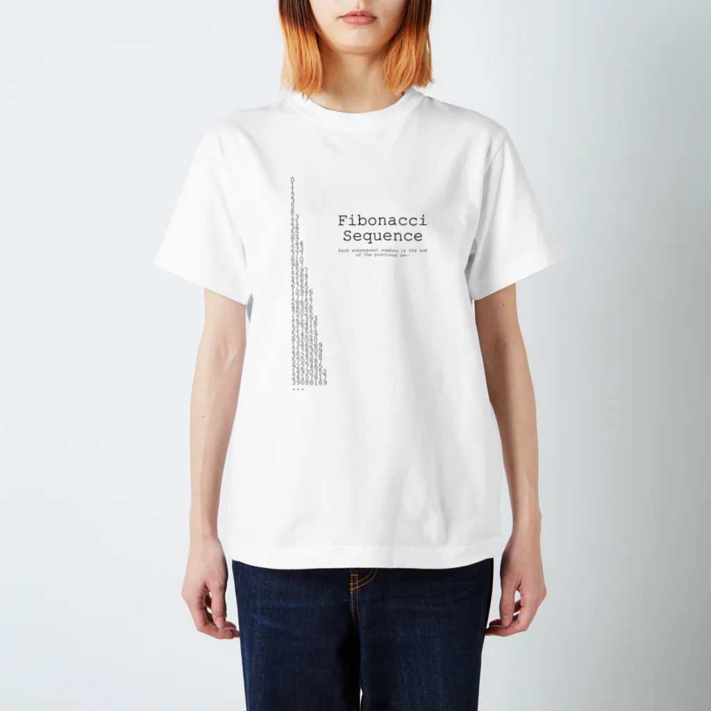 アタマスタイルのフィボナッチ数列：数学：数字：黄金比：デザインA Regular Fit T-Shirt
