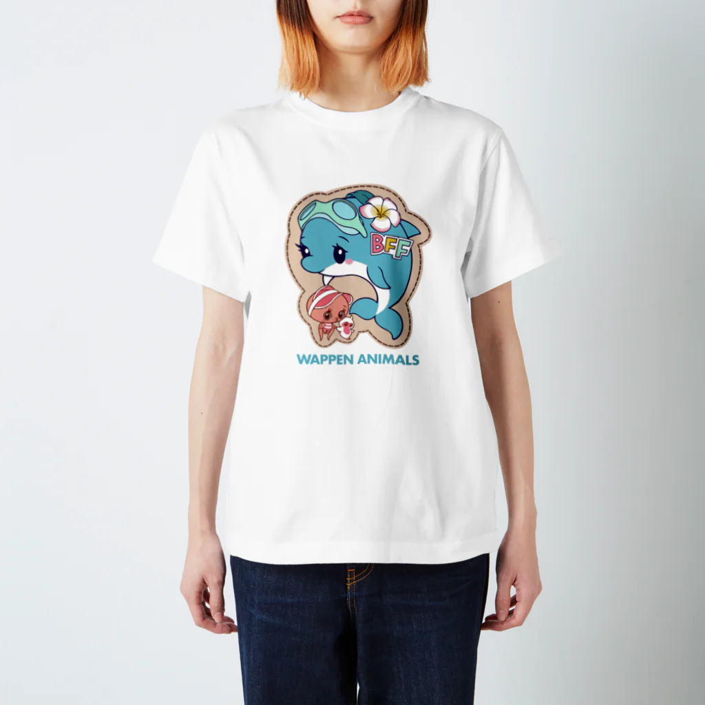 ワッペンアニマルワールドのイルカちゃんスカイミント（ワッペンアニマル） Regular Fit T-Shirt