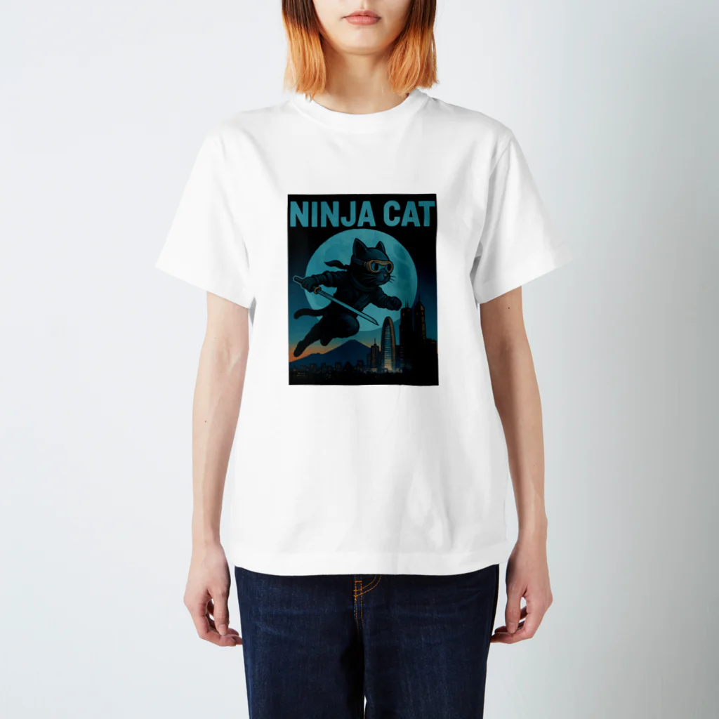 Atena-DesighnのNINJA CAT（1）忍者猫 Regular Fit T-Shirt