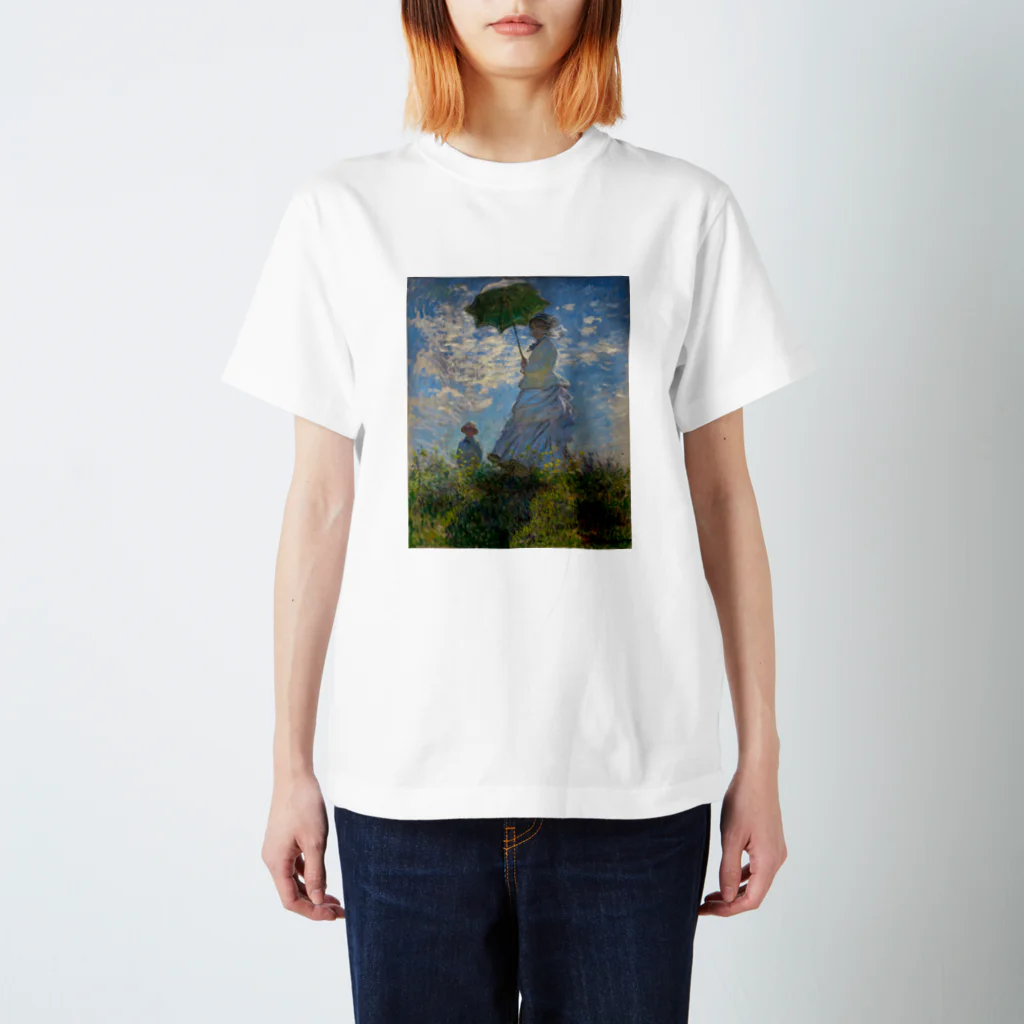 Art Baseのクロード・モネ / 1875 / The Promenade, Woman with a Parasol / Claude Monet Regular Fit T-Shirt