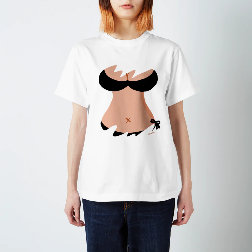 りおたのおっぱいTシャツ(BLACK) Regular Fit T-Shirt