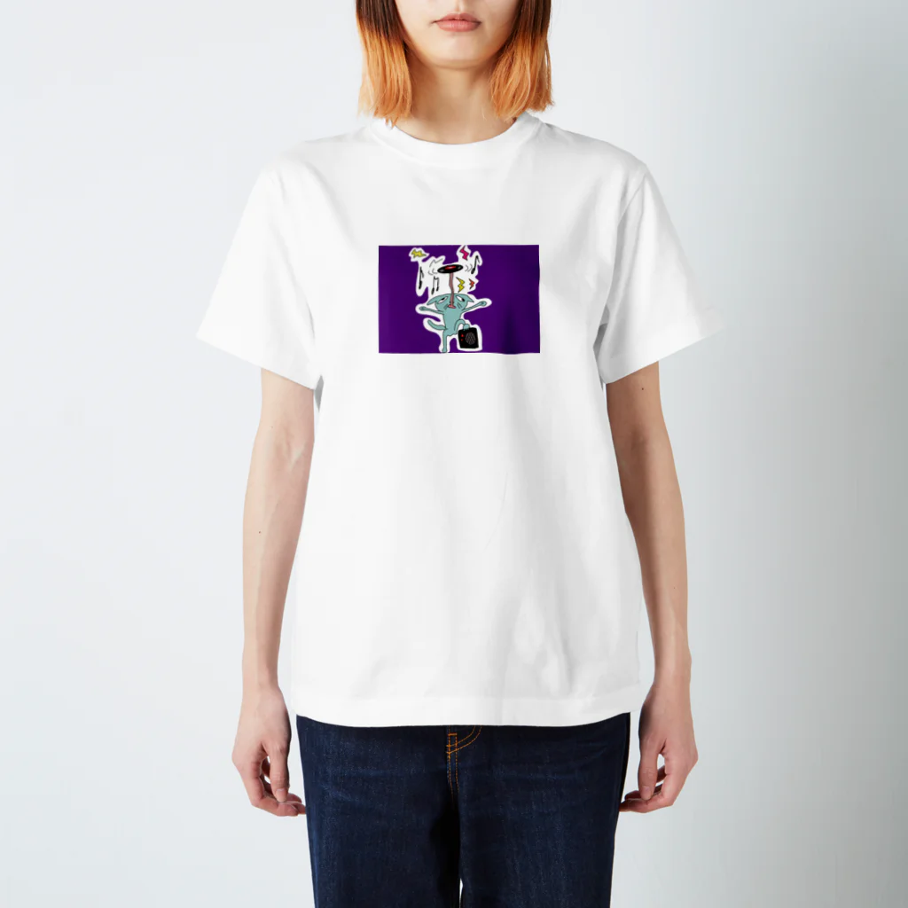 猫　ネコ　ねこの爆音ロック猫 Regular Fit T-Shirt