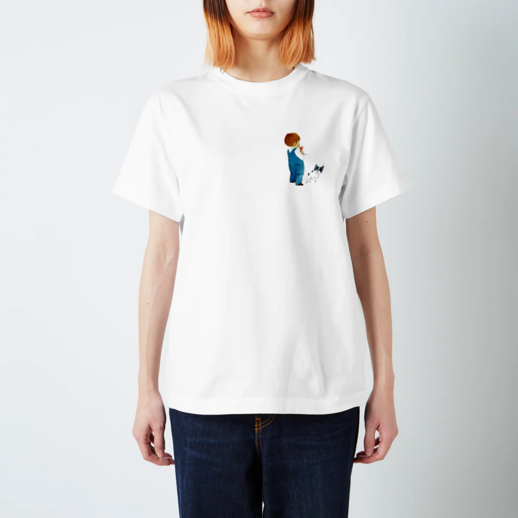 【はみちゃん】【新品】CHIEKO + ドレスTシャツ　38 刺繍ロゴダメージビッグTシャツ(ホワイト) | COPINE
