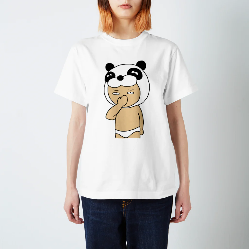 温泉しゃぶしゃぶアウトドアのプププッ、パンダ Regular Fit T-Shirt