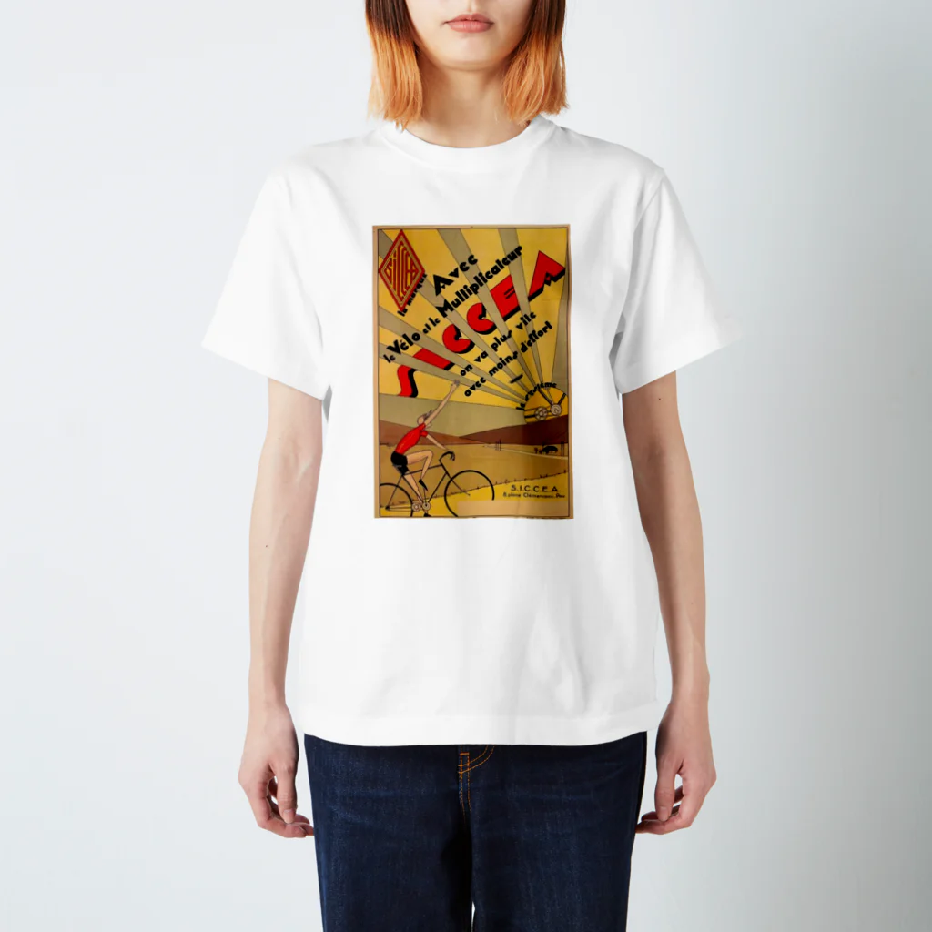 YS VINTAGE WORKSのフランス・ポー アールデコ　レトロ自転車 Regular Fit T-Shirt