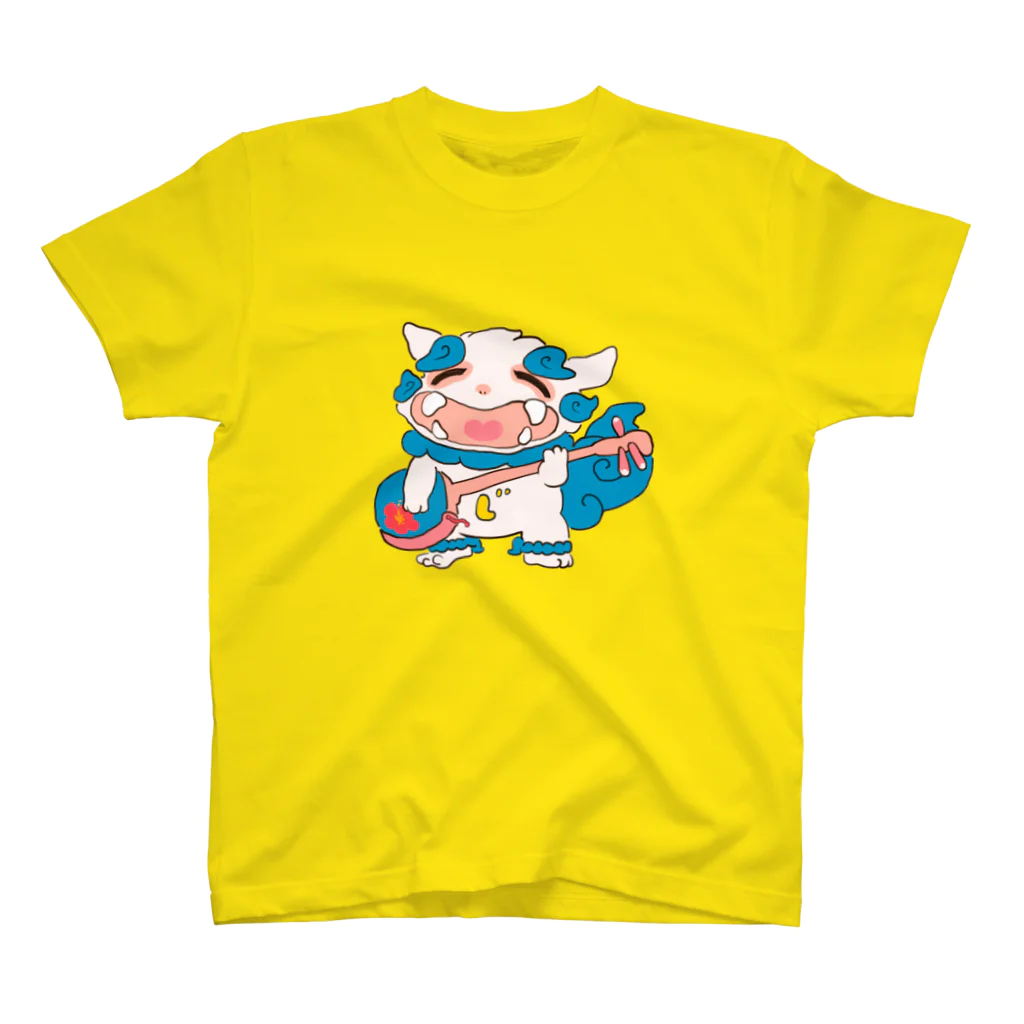 三線工房じなんの三線好きのシーサーくん Regular Fit T-Shirt