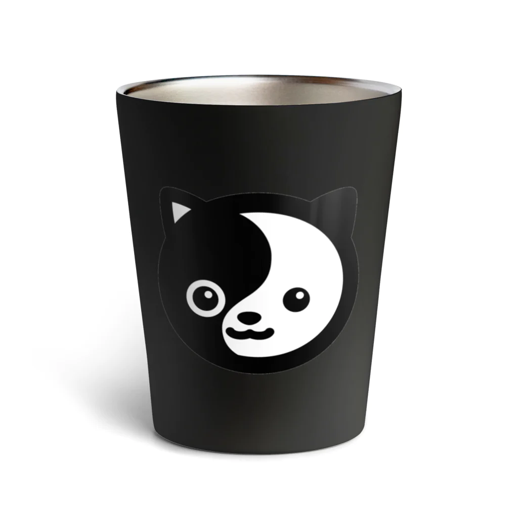 くねくね道のタオ猫みっちー タンブラー（フェイス）（文字ホワイト） Thermo Tumbler