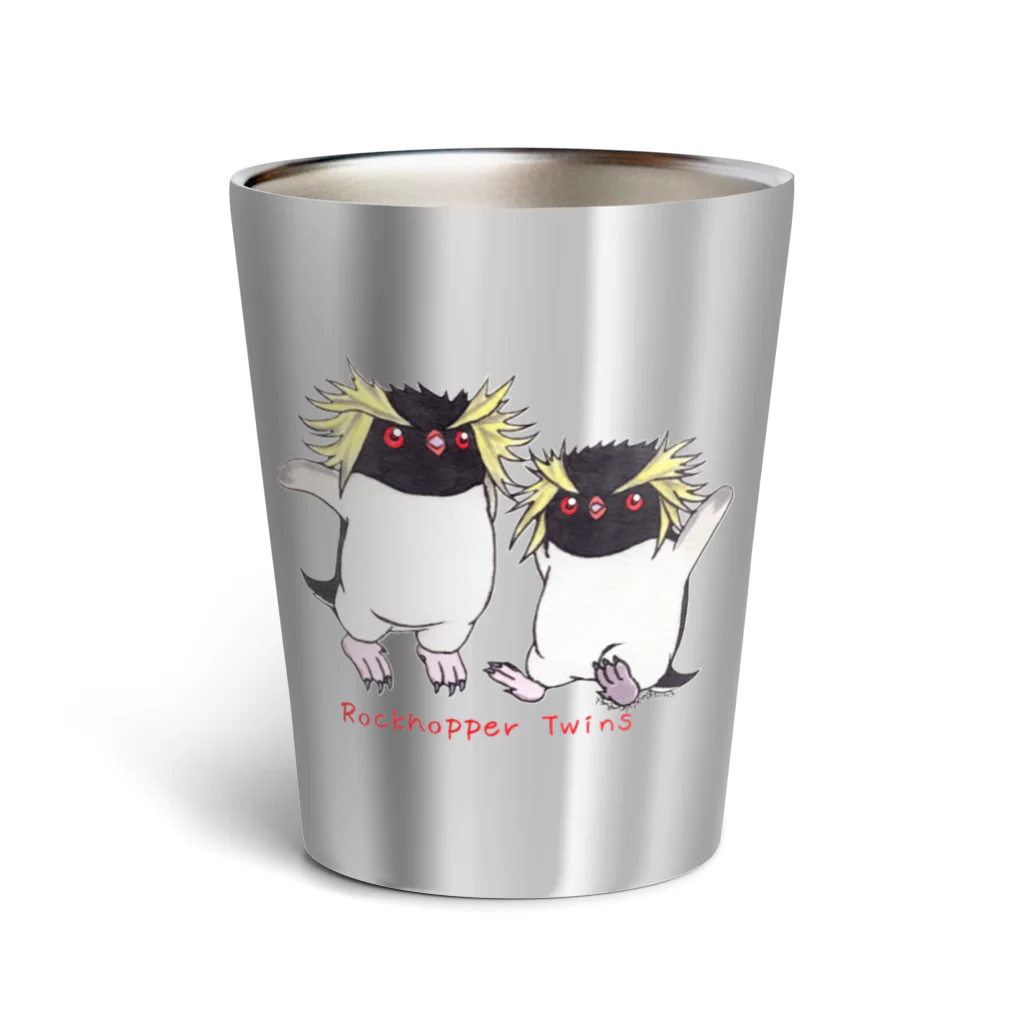 ヤママユ(ヤママユ・ペンギイナ)のふたごのイワトビペンギン(キタ) Thermo Tumbler
