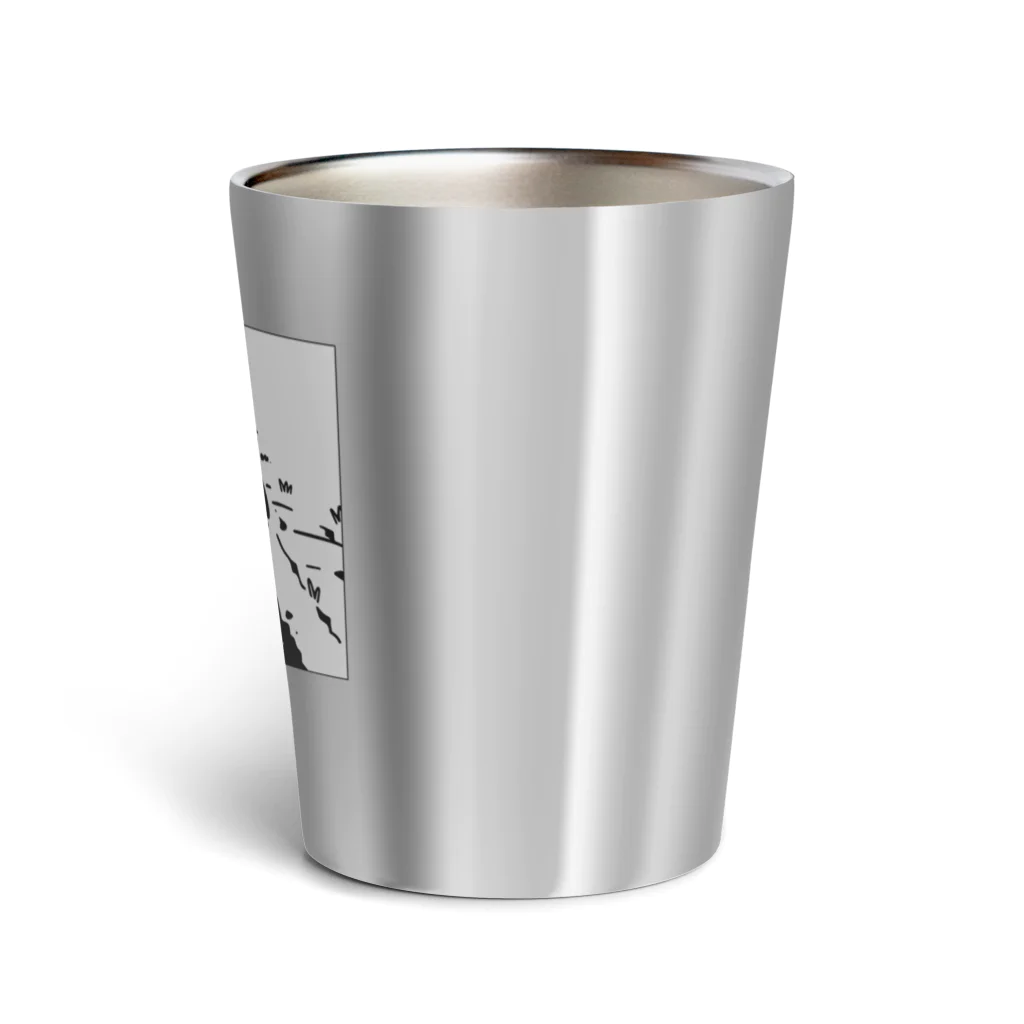 山形屋米店の肘をついてくつろぐ猫 Thermo Tumbler