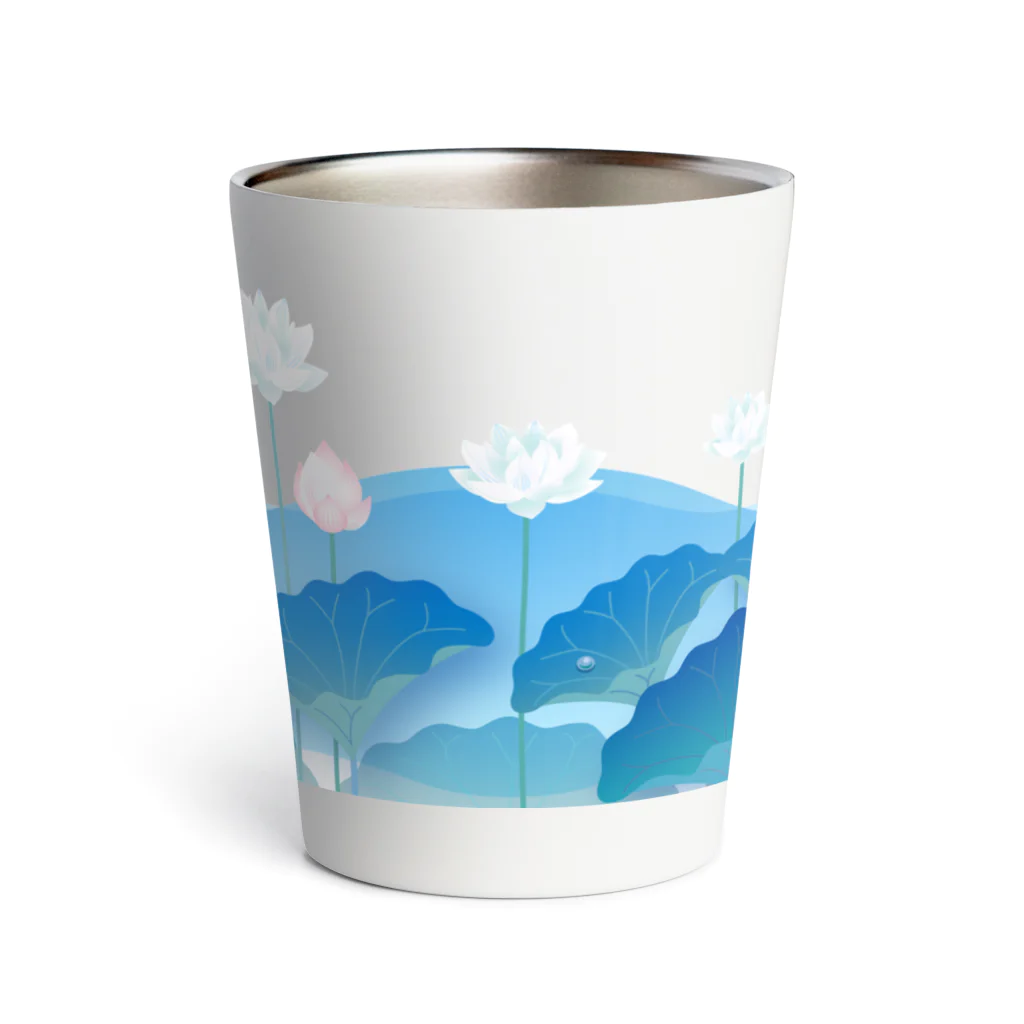 くねくね道の蓮とお釈迦様（タンブラー）ブルー Thermo Tumbler