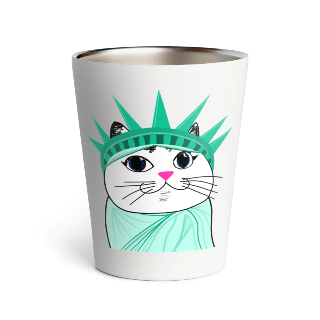 Lovecatfashionの自由のモチ猫ちゃん Thermo Tumbler