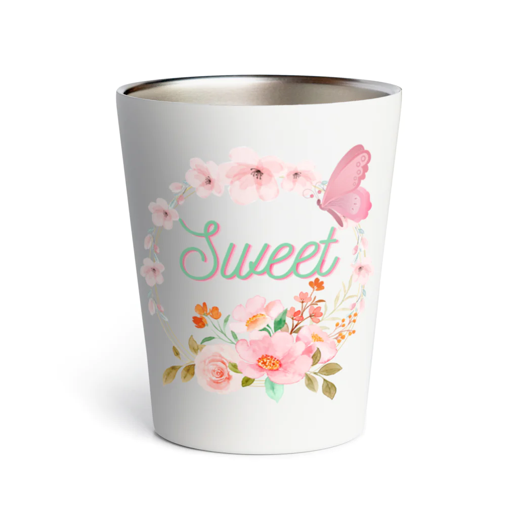 Japan  KAWAIIのフローラルリース Thermo Tumbler