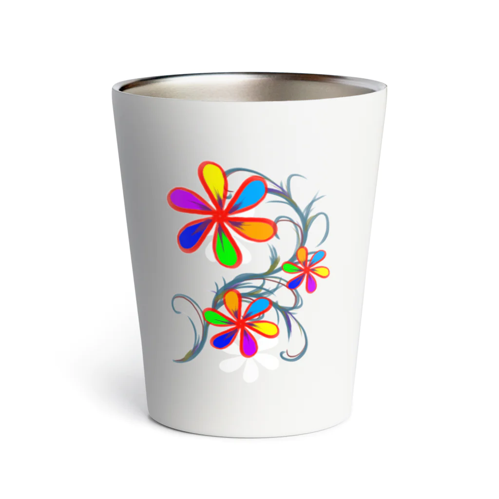 群青のクレヨンの3Flower Thermo Tumbler