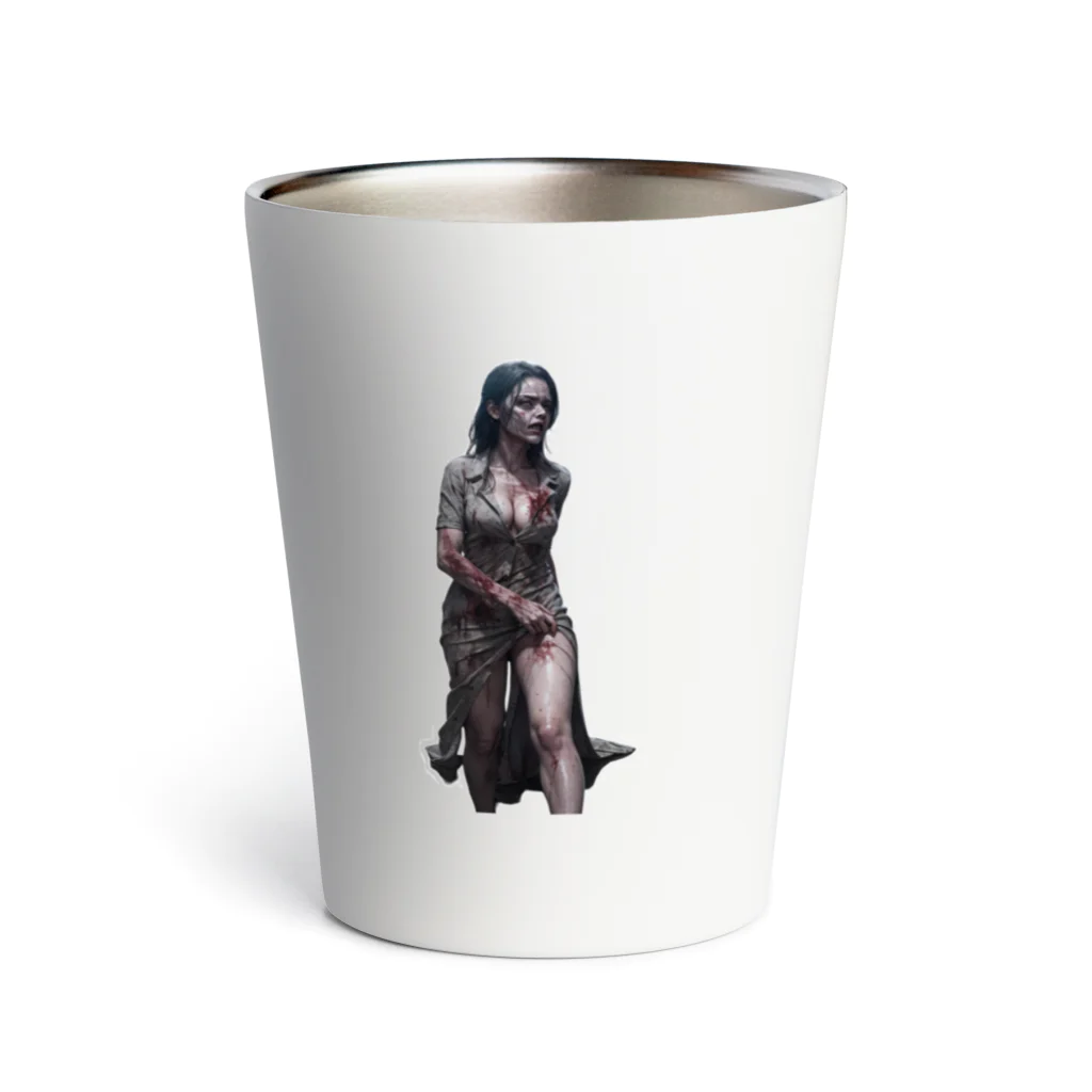 朽ちた肉と骨商店のゾンビ女子C(背景なし) Thermo Tumbler