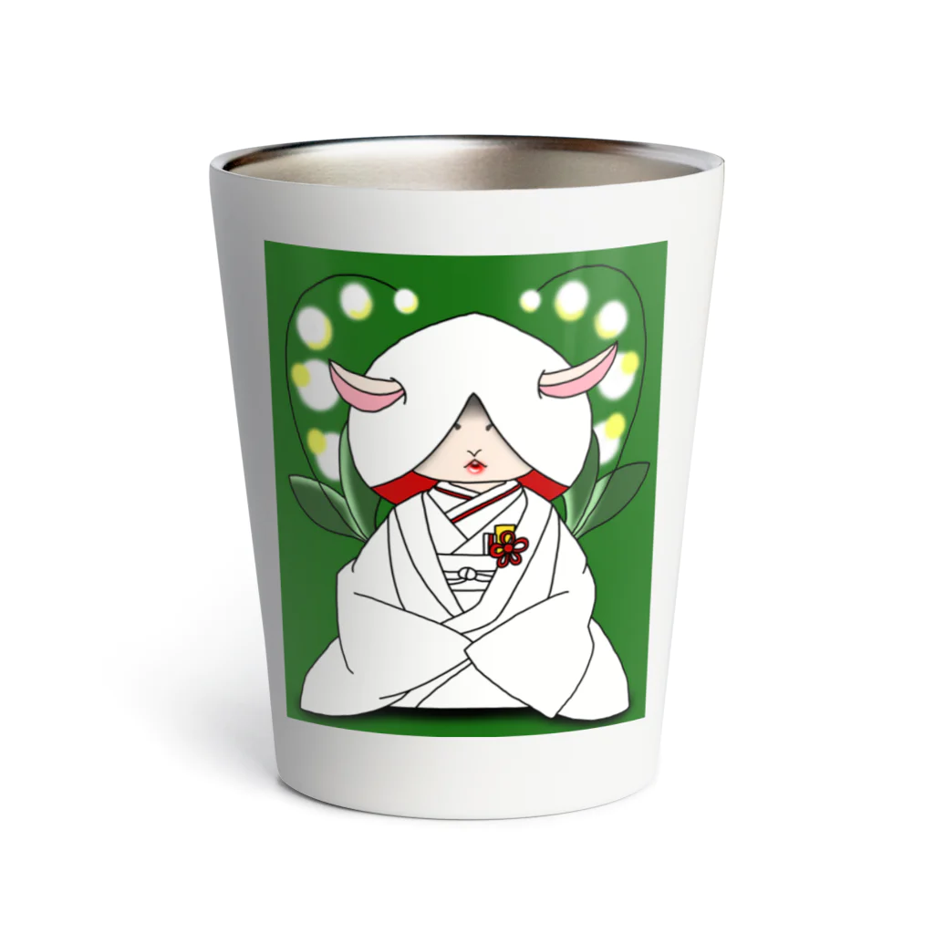 こつめちゃんのおみせの鈴蘭とウサギ Thermo Tumbler