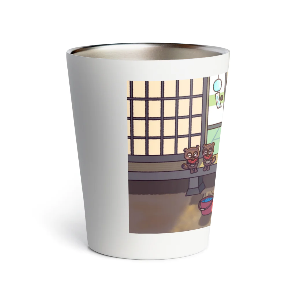 しばうさ.netの8月🎇夏の夜の縁側でのひととき🍉🎐 Thermo Tumbler