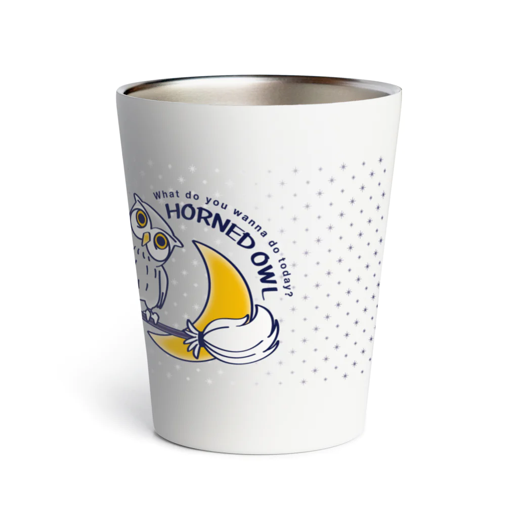 イラスト MONYAAT のCT72 夜の誘惑 HORNED OWL_E Thermo Tumbler