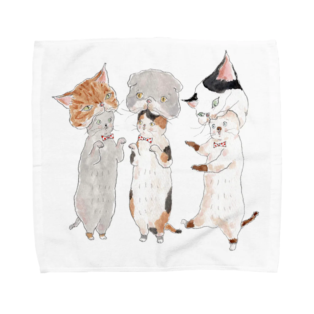 トコロコムギのねこがぶりにゃんこ Towel Handkerchief