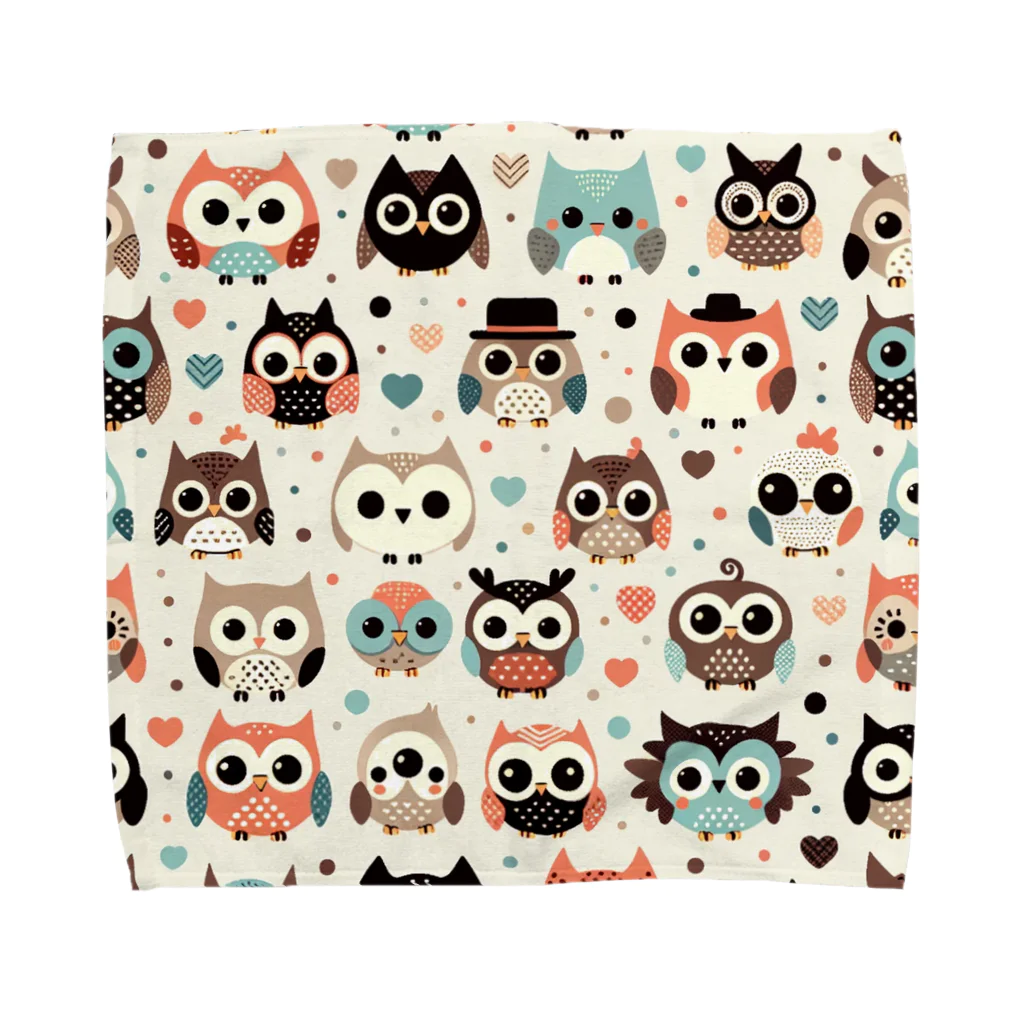 18ban's shopのフクロウドット柄 Towel Handkerchief